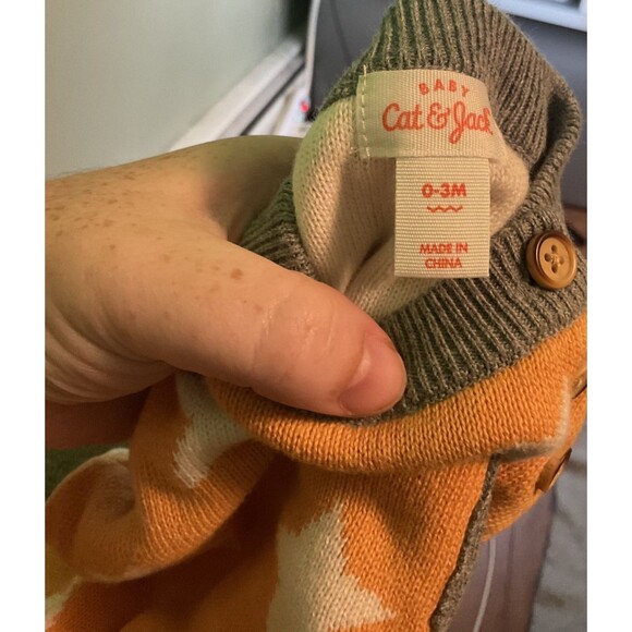 knit 0-3 month star unisex neutral outfit 2 piece nwt cat & jack - Picture 3 of 4